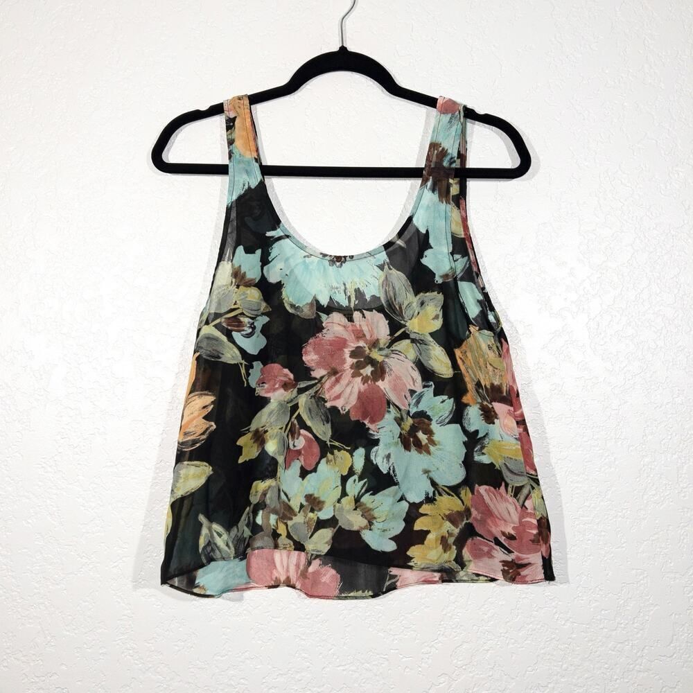 Show Me Your Mumu Black Floral Tank Top Size Medium‎